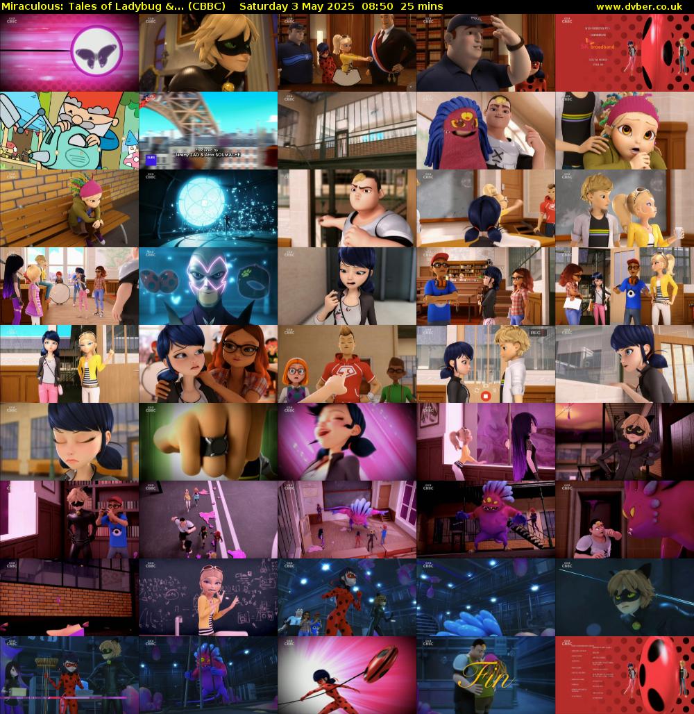 Miraculous: Tales of Ladybug &... (CBBC) Saturday 3 May 2025 08:50 - 09:15