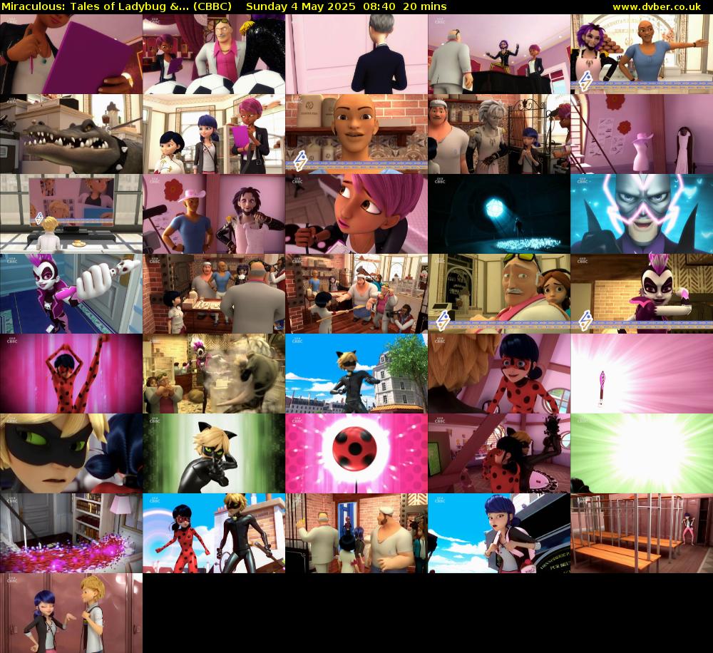 Miraculous: Tales of Ladybug &... (CBBC) Sunday 4 May 2025 08:40 - 09:00