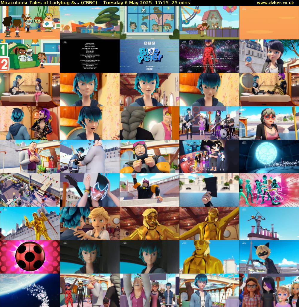 Miraculous: Tales of Ladybug &... (CBBC) Tuesday 6 May 2025 17:15 - 17:40