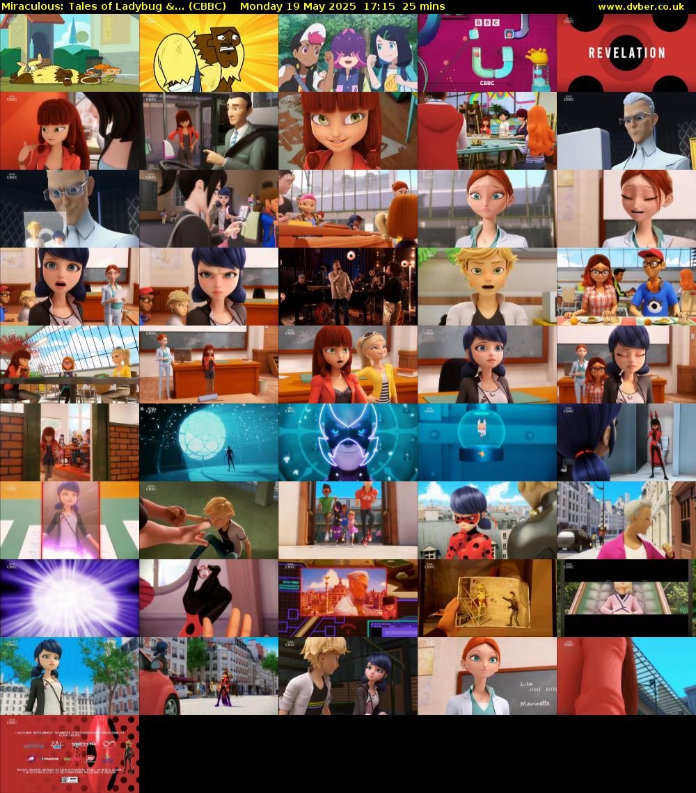 Miraculous: Tales of Ladybug &... (CBBC) Monday 19 May 2025 17:15 - 17:40