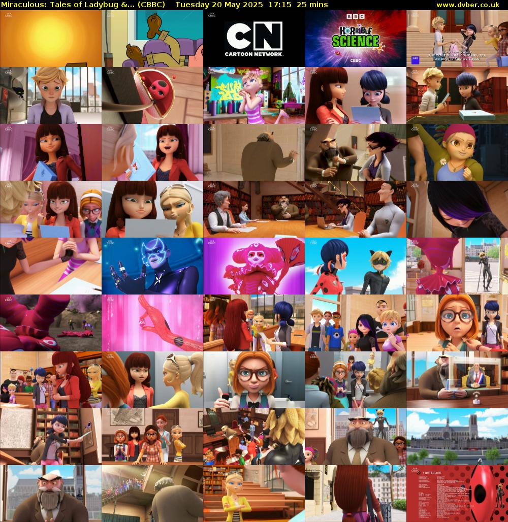 Miraculous: Tales of Ladybug &... (CBBC) Tuesday 20 May 2025 17:15 - 17:40