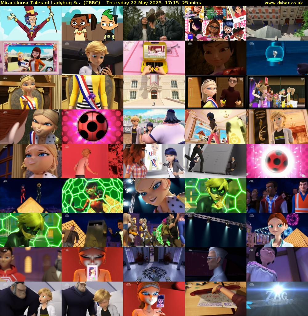 Miraculous: Tales of Ladybug &... (CBBC) Thursday 22 May 2025 17:15 - 17:40