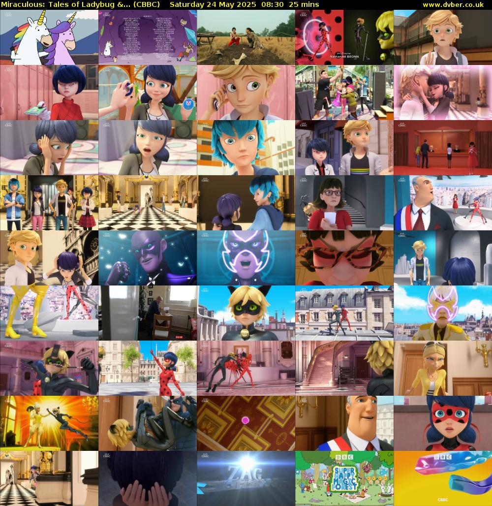 Miraculous: Tales of Ladybug &... (CBBC) Saturday 24 May 2025 08:30 - 08:55