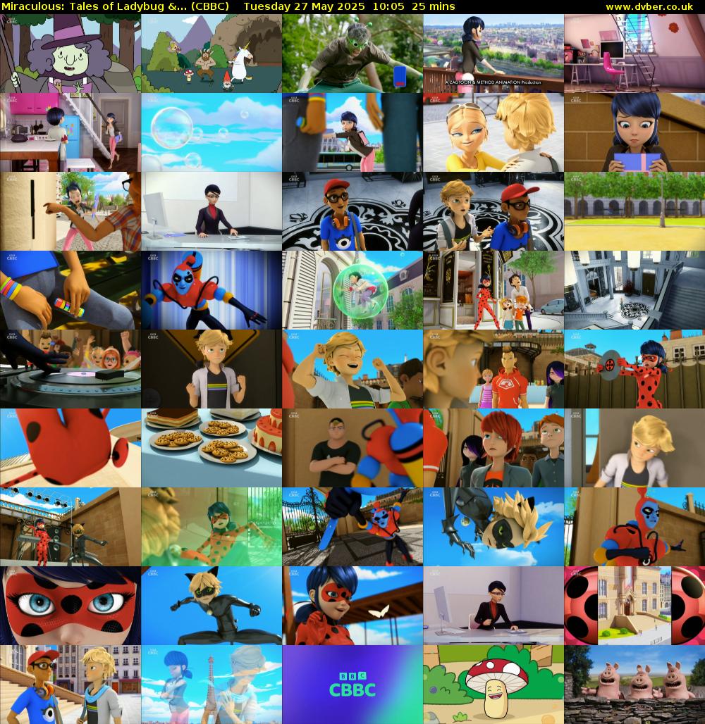 Miraculous: Tales of Ladybug &... (CBBC) Tuesday 27 May 2025 10:05 - 10:30