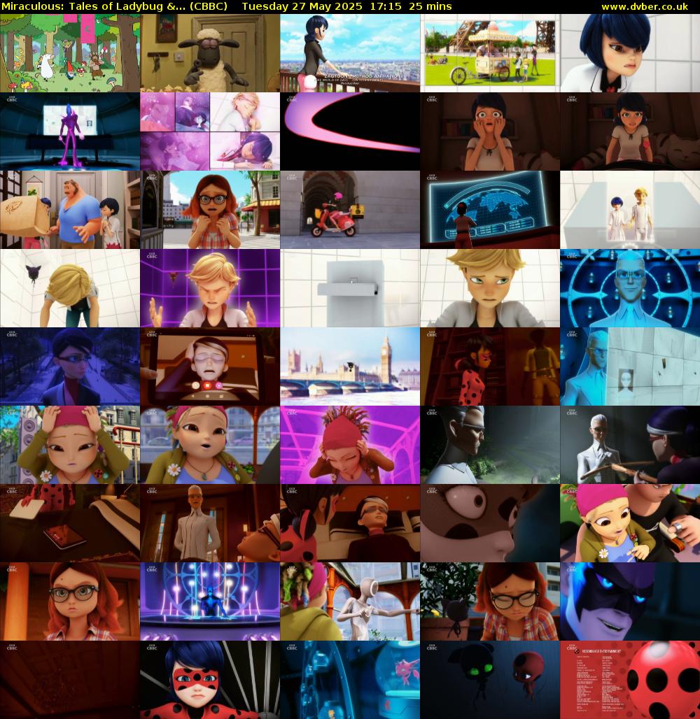 Miraculous: Tales of Ladybug &... (CBBC) Tuesday 27 May 2025 17:15 - 17:40