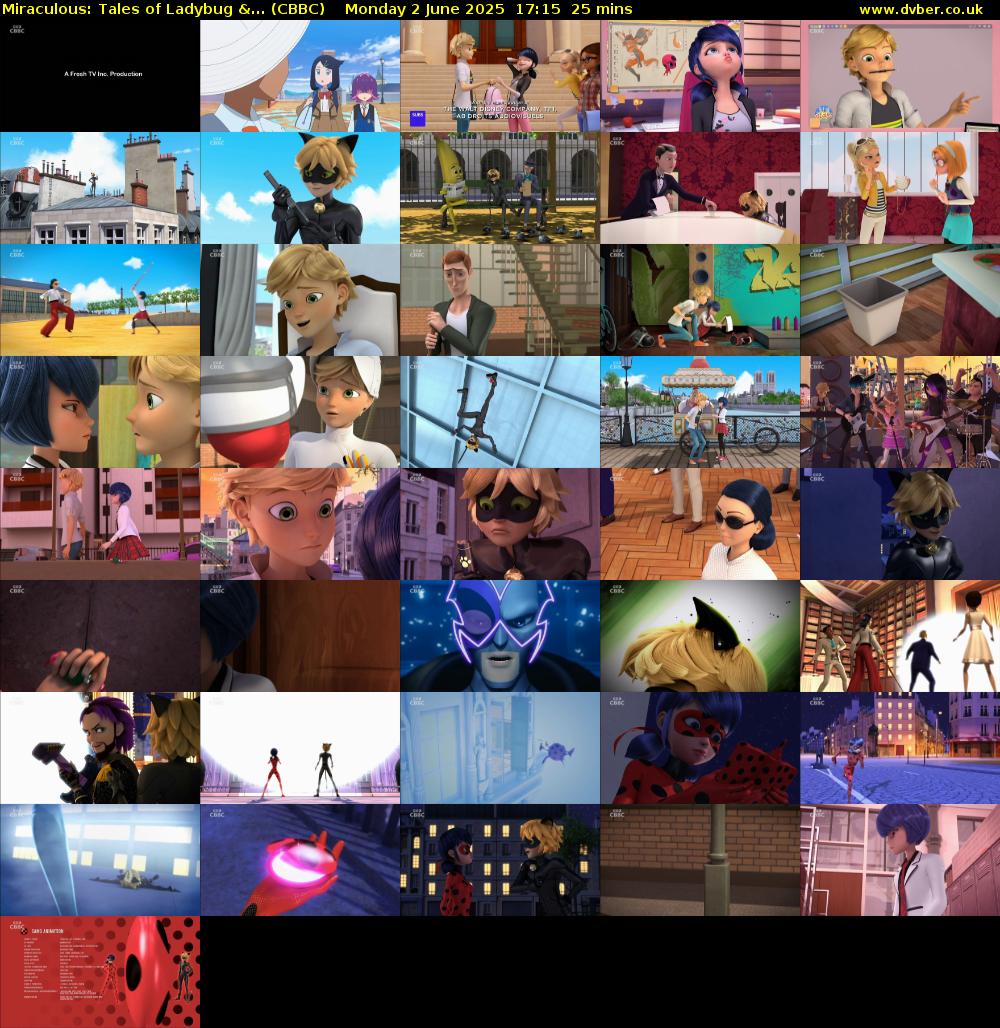 Miraculous: Tales of Ladybug &... (CBBC) Monday 2 June 2025 17:15 - 17:40