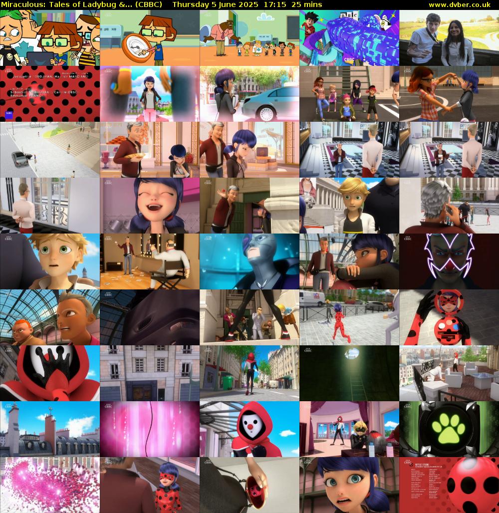 Miraculous: Tales of Ladybug &... (CBBC) Thursday 5 June 2025 17:15 - 17:40