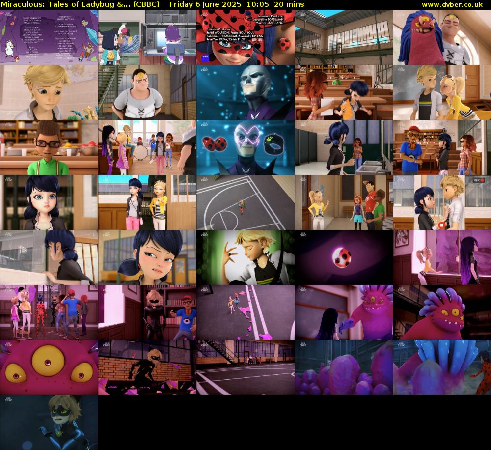 Miraculous: Tales of Ladybug &... (CBBC) Friday 6 June 2025 10:05 - 10:25