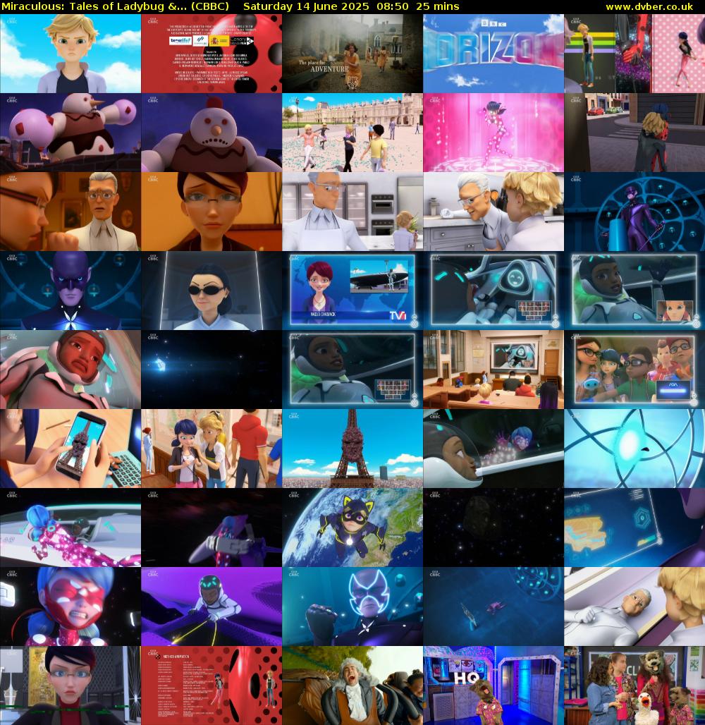 Miraculous: Tales of Ladybug &... (CBBC) Saturday 14 June 2025 08:50 - 09:15