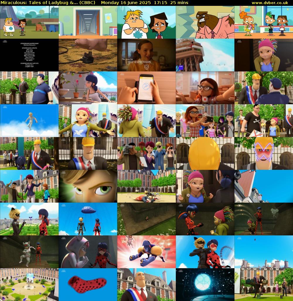 Miraculous: Tales of Ladybug &... (CBBC) Monday 16 June 2025 17:15 - 17:40