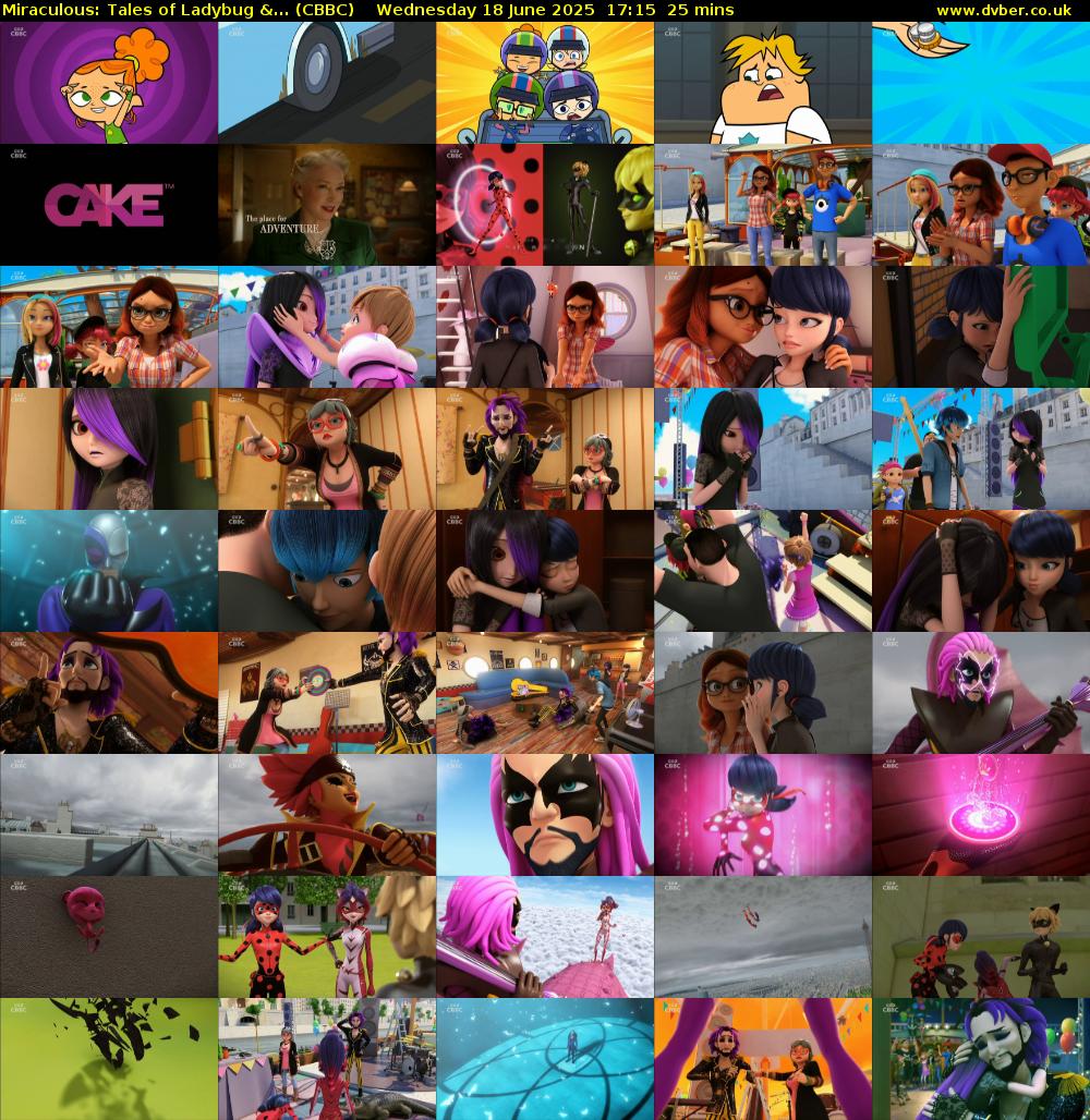 Miraculous: Tales of Ladybug &... (CBBC) Wednesday 18 June 2025 17:15 - 17:40