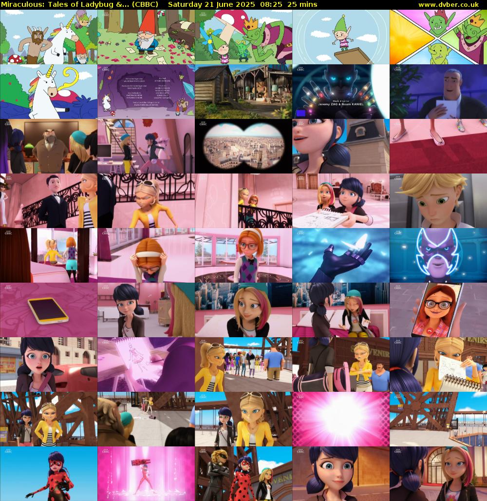 Miraculous: Tales of Ladybug &... (CBBC) Saturday 21 June 2025 08:25 - 08:50