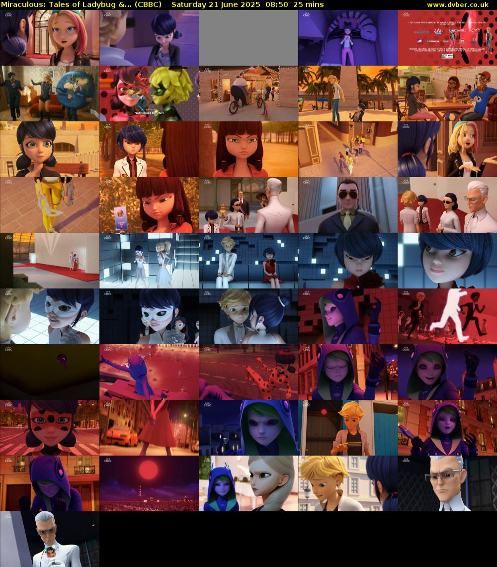 Miraculous: Tales of Ladybug &... (CBBC) Saturday 21 June 2025 08:50 - 09:15