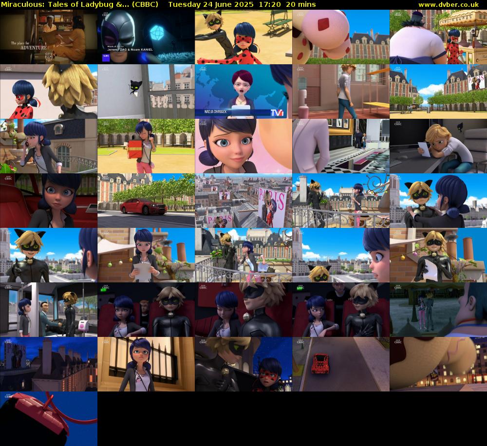 Miraculous: Tales of Ladybug &... (CBBC) Tuesday 24 June 2025 17:20 - 17:40