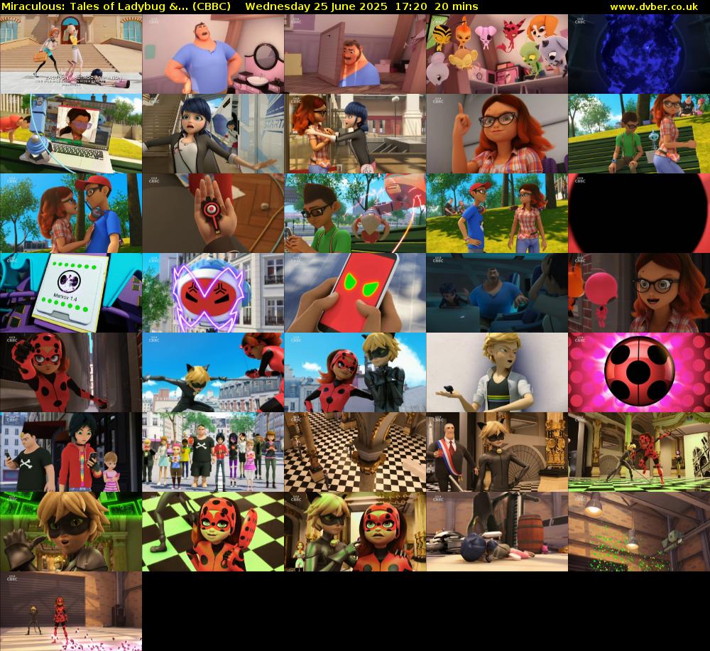 Miraculous: Tales of Ladybug &... (CBBC) Wednesday 25 June 2025 17:20 - 17:40