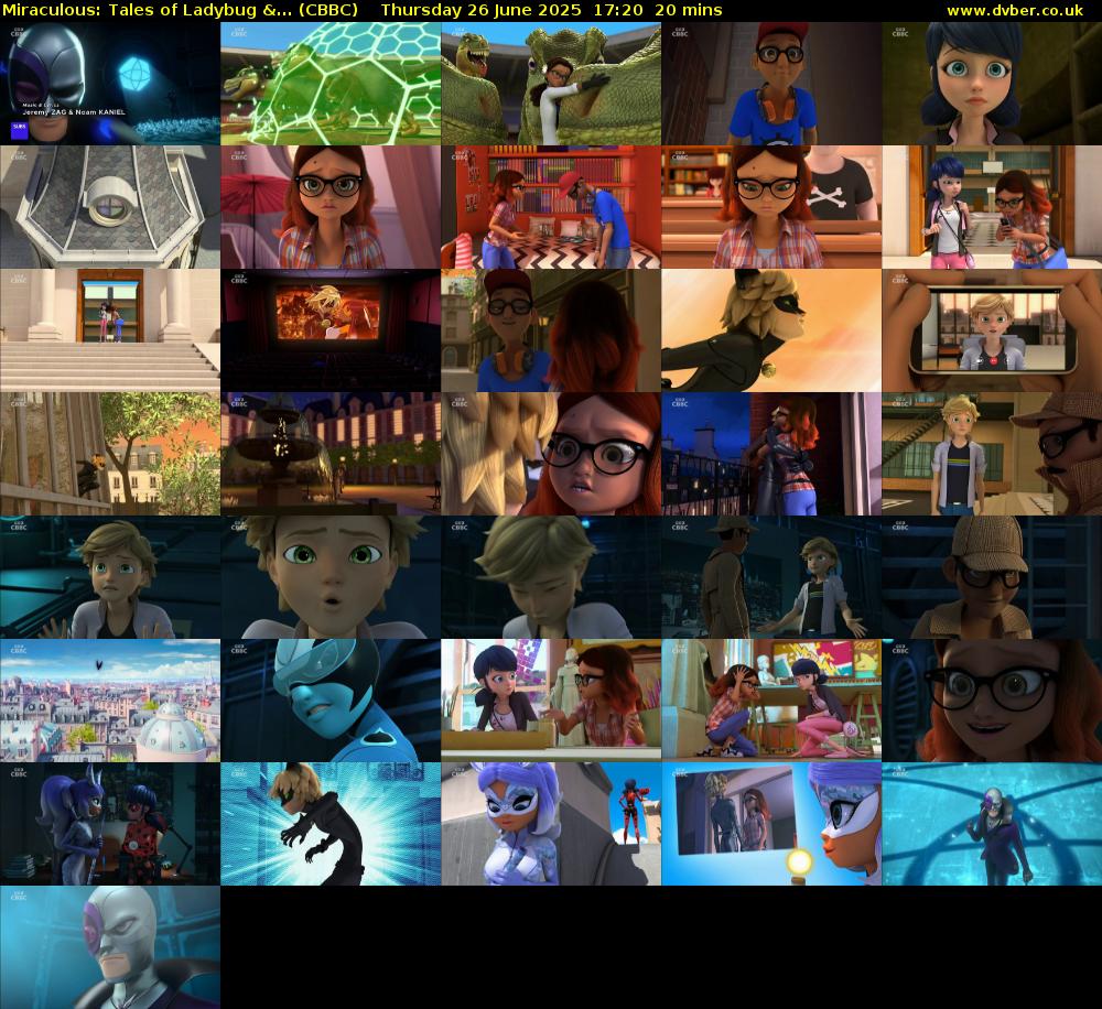 Miraculous: Tales of Ladybug &... (CBBC) Thursday 26 June 2025 17:20 - 17:40