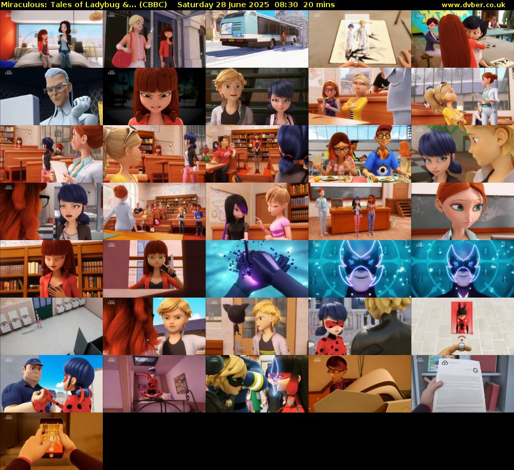 Miraculous: Tales of Ladybug &... (CBBC) Saturday 28 June 2025 08:30 - 08:50