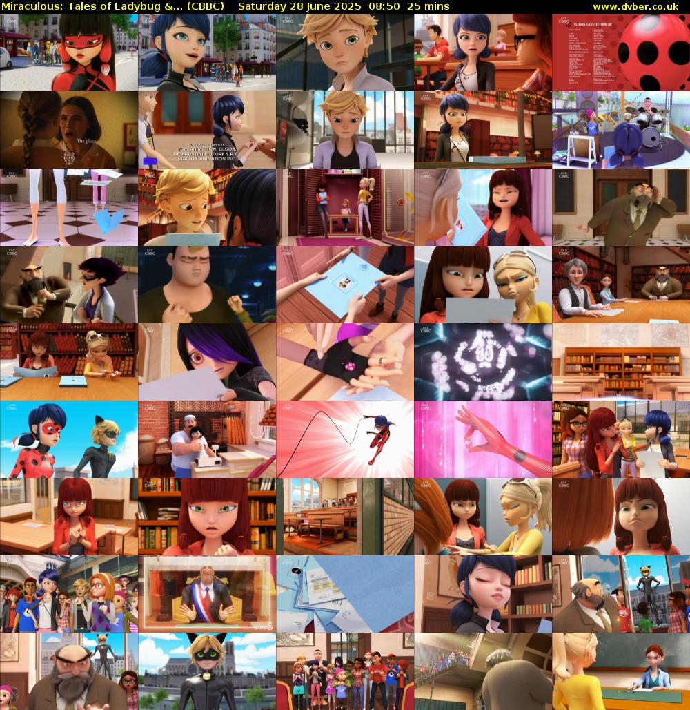 Miraculous: Tales of Ladybug &... (CBBC) Saturday 28 June 2025 08:50 - 09:15