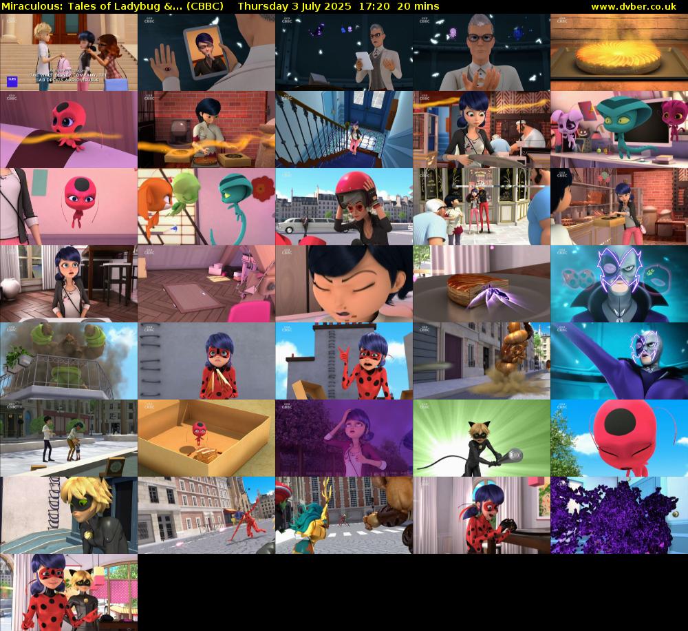 Miraculous: Tales of Ladybug &... (CBBC) Thursday 3 July 2025 17:20 - 17:40