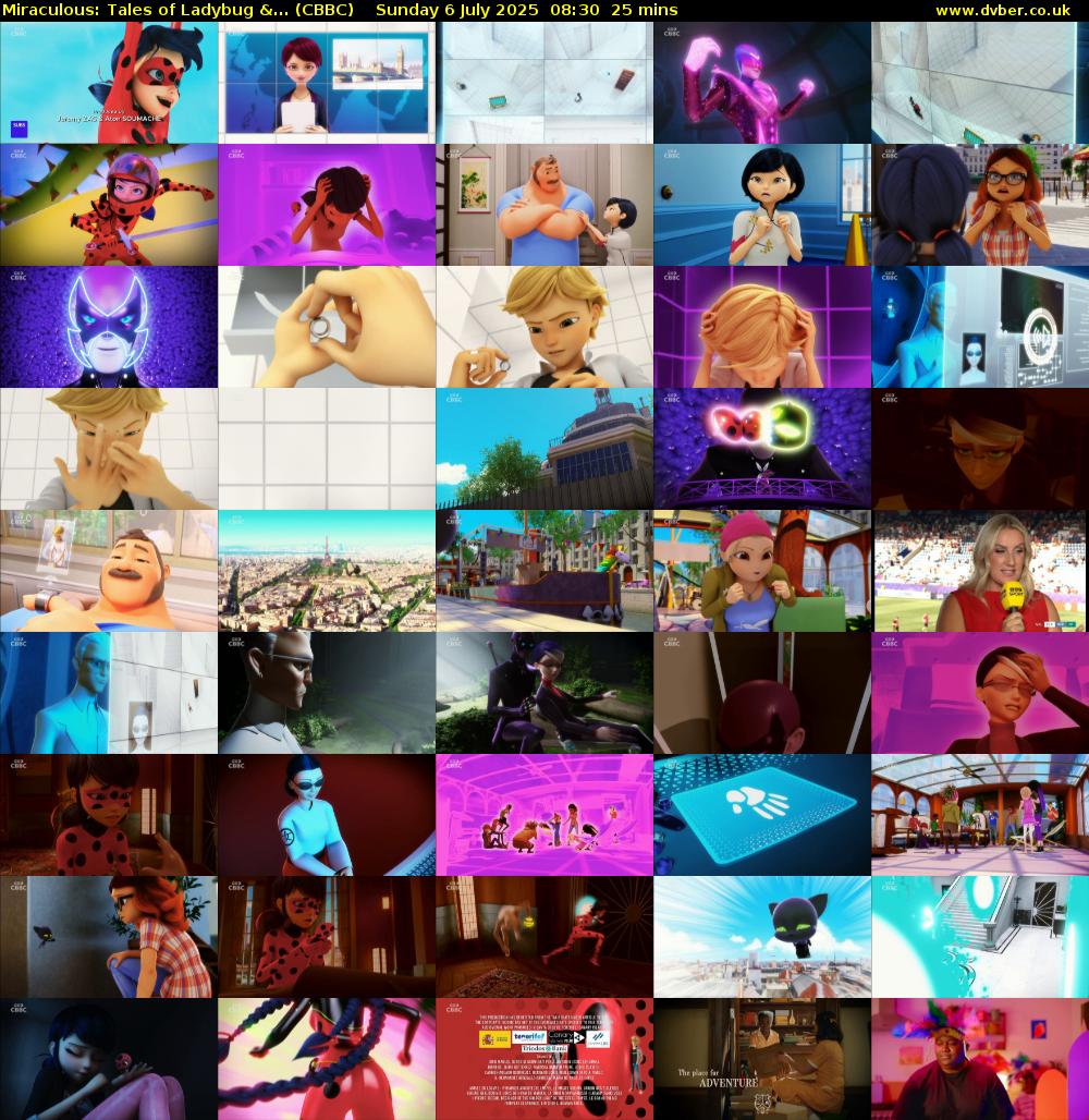 Miraculous: Tales of Ladybug &... (CBBC) Sunday 6 July 2025 08:30 - 08:55