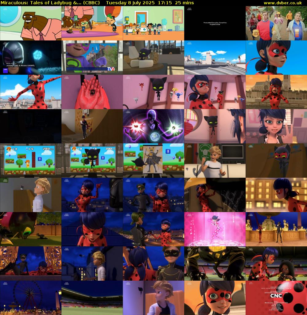 Miraculous: Tales of Ladybug &... (CBBC) Tuesday 8 July 2025 17:15 - 17:40