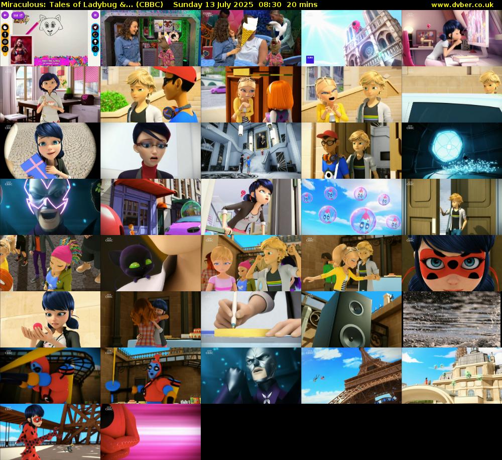 Miraculous: Tales of Ladybug &... (CBBC) Sunday 13 July 2025 08:30 - 08:50