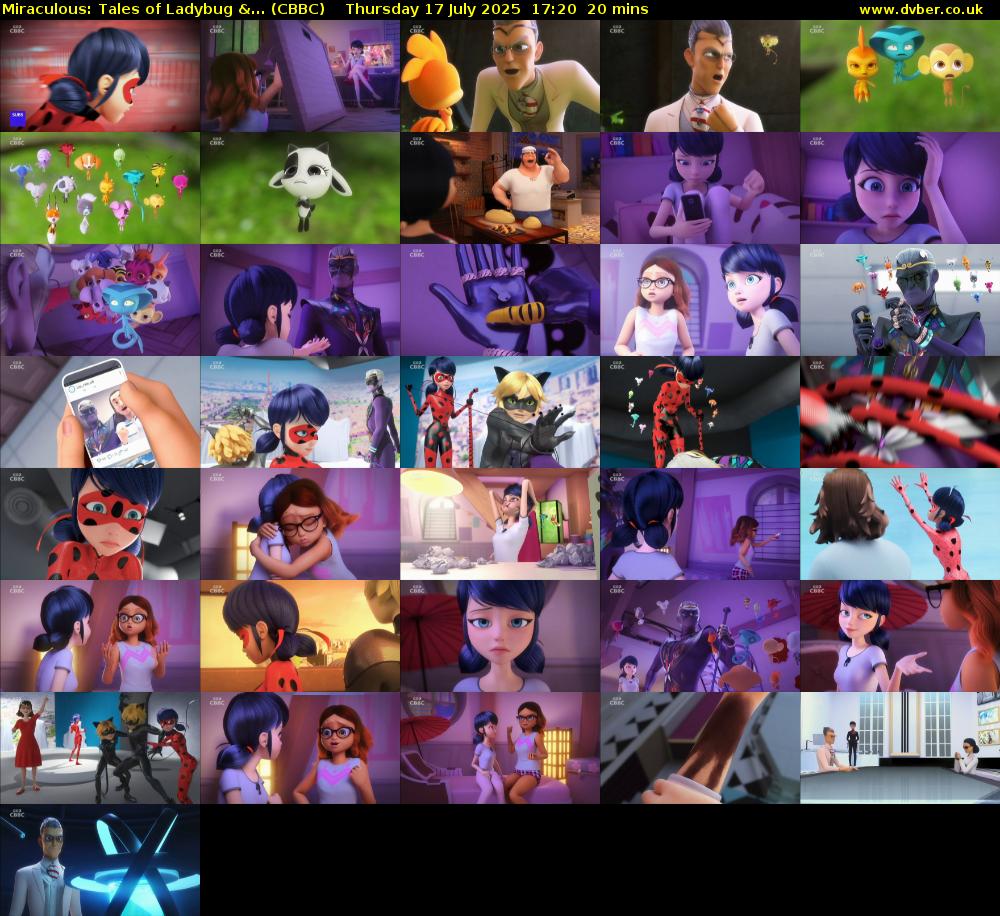 Miraculous: Tales of Ladybug &... (CBBC) Thursday 17 July 2025 17:20 - 17:40