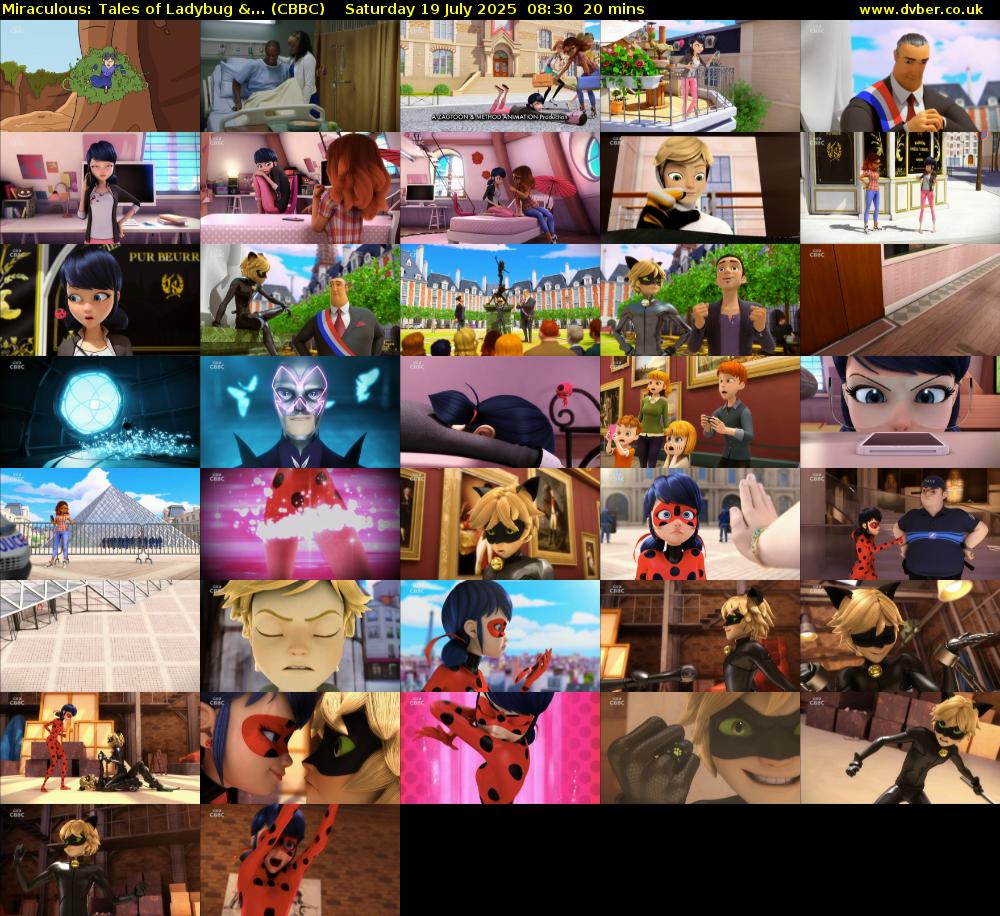 Miraculous: Tales of Ladybug &... (CBBC) Saturday 19 July 2025 08:30 - 08:50