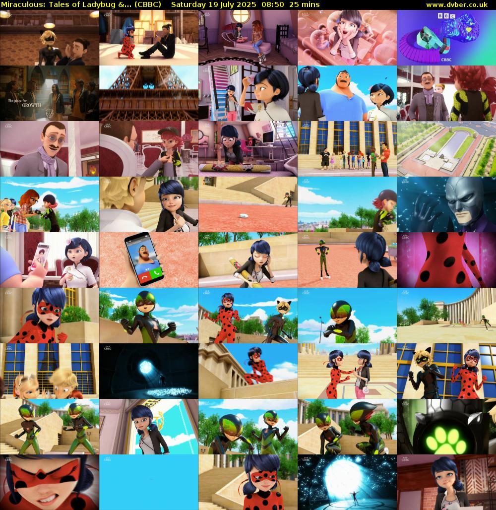 Miraculous: Tales of Ladybug &... (CBBC) Saturday 19 July 2025 08:50 - 09:15