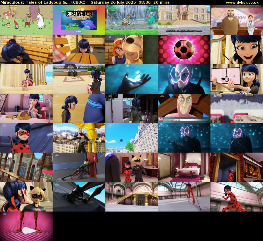 Miraculous: Tales of Ladybug &... (CBBC) Saturday 26 July 2025 08:30 - 08:50