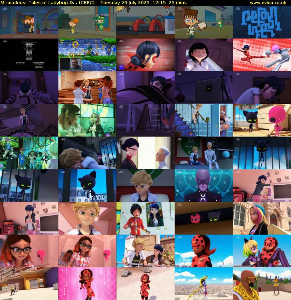 Miraculous: Tales of Ladybug &... (CBBC) Tuesday 29 July 2025 17:15 - 17:40