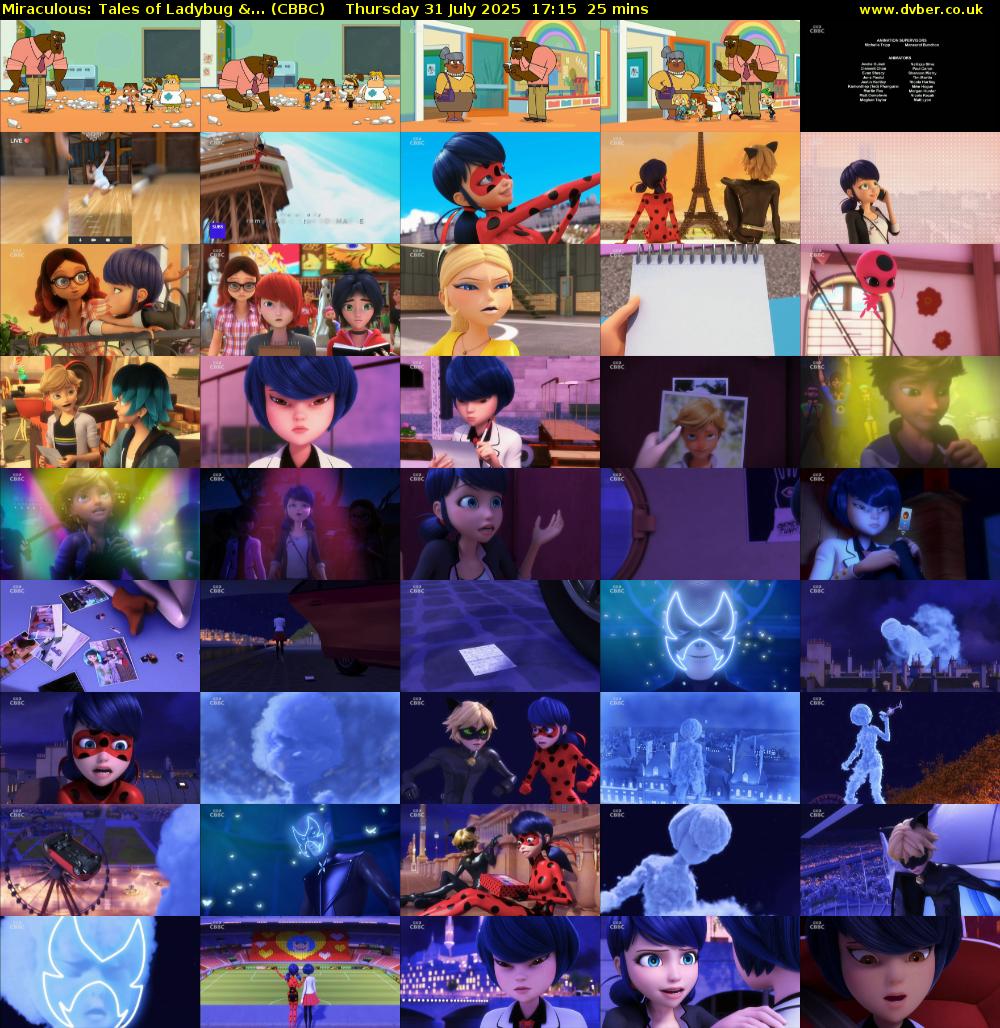 Miraculous: Tales of Ladybug &... (CBBC) Thursday 31 July 2025 17:15 - 17:40
