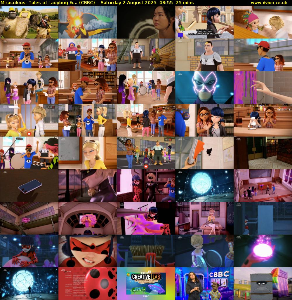 Miraculous: Tales of Ladybug &... (CBBC) Saturday 2 August 2025 08:55 - 09:20