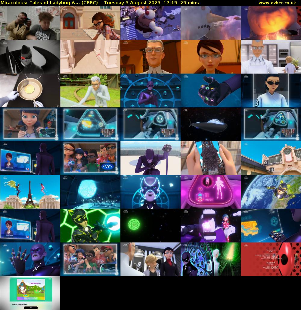 Miraculous: Tales of Ladybug &... (CBBC) Tuesday 5 August 2025 17:15 - 17:40