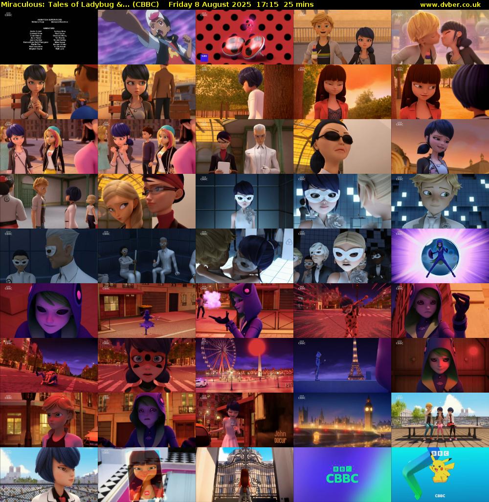 Miraculous: Tales of Ladybug &... (CBBC) Friday 8 August 2025 17:15 - 17:40