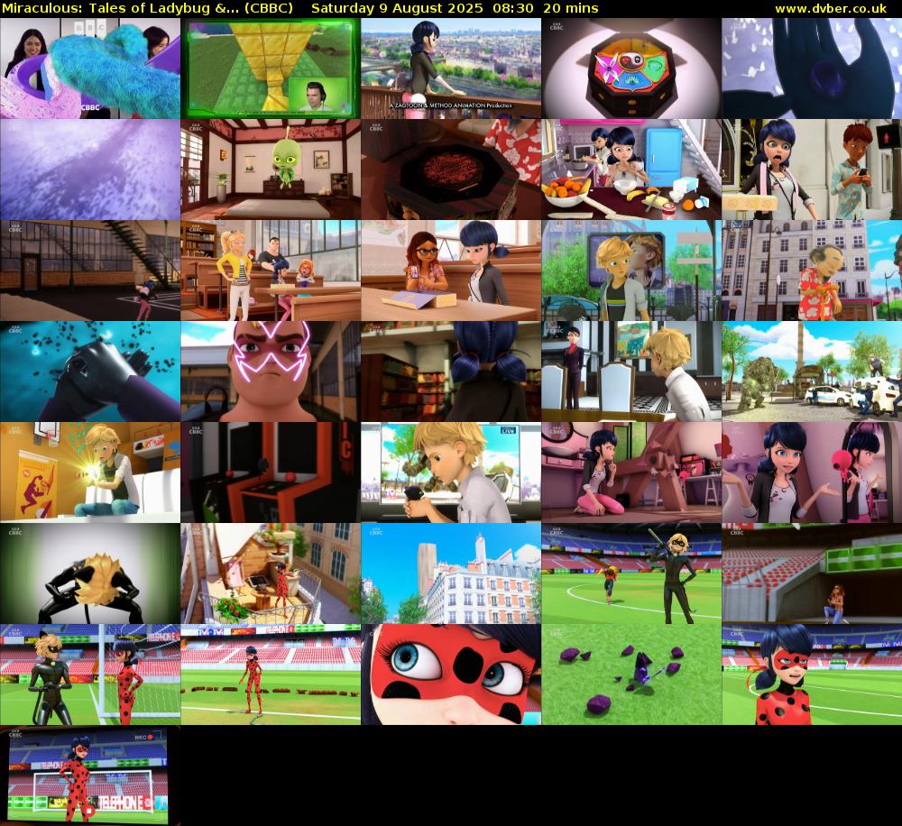 Miraculous: Tales of Ladybug &... (CBBC) Saturday 9 August 2025 08:30 - 08:50