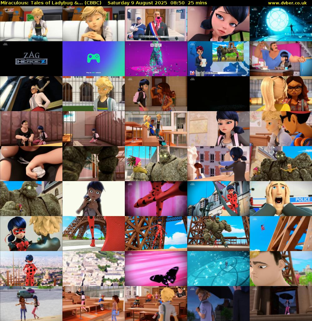 Miraculous: Tales of Ladybug &... (CBBC) Saturday 9 August 2025 08:50 - 09:15