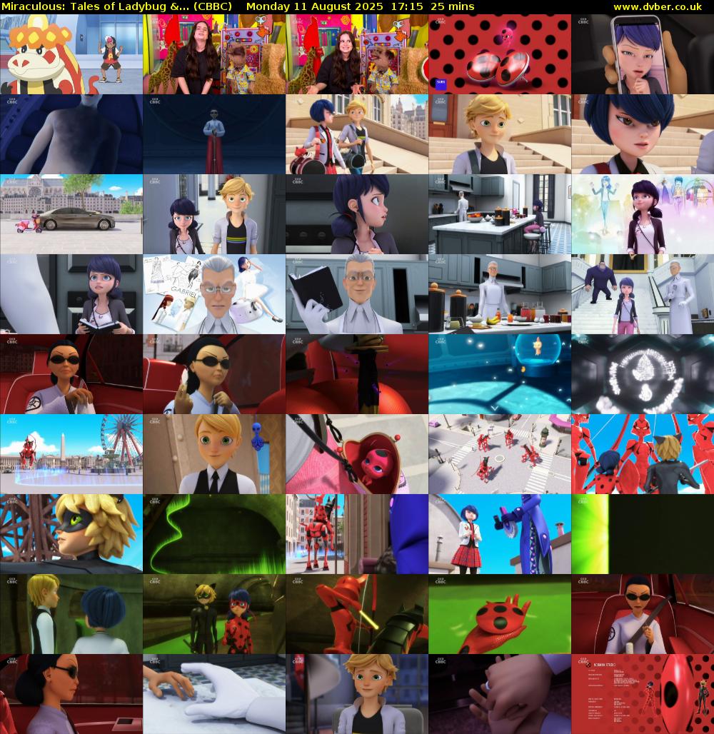 Miraculous: Tales of Ladybug &... (CBBC) Monday 11 August 2025 17:15 - 17:40