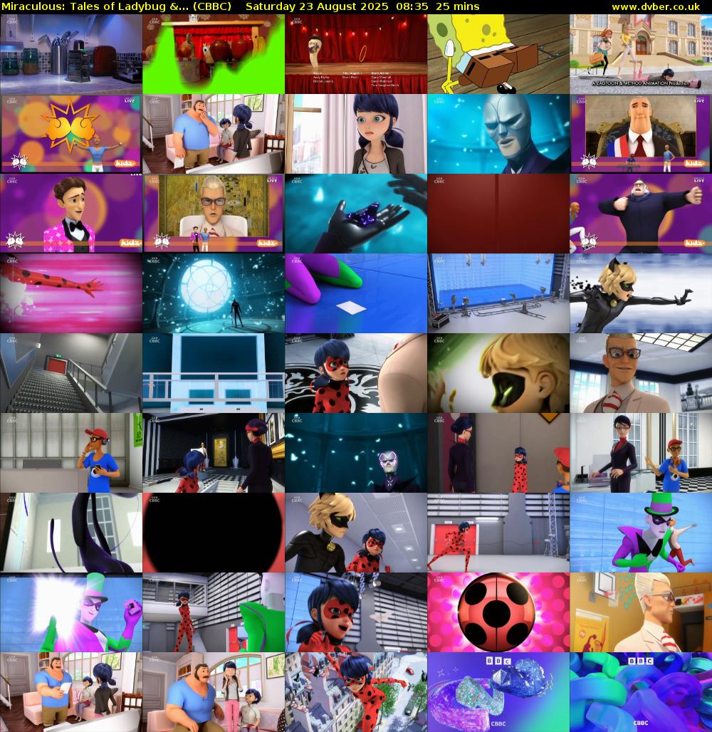 Miraculous: Tales of Ladybug &... (CBBC) Saturday 23 August 2025 08:35 - 09:00