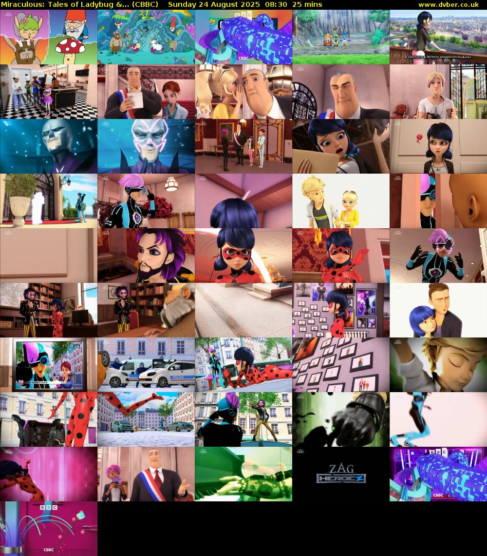 Miraculous: Tales of Ladybug &... (CBBC) Sunday 24 August 2025 08:30 - 08:55