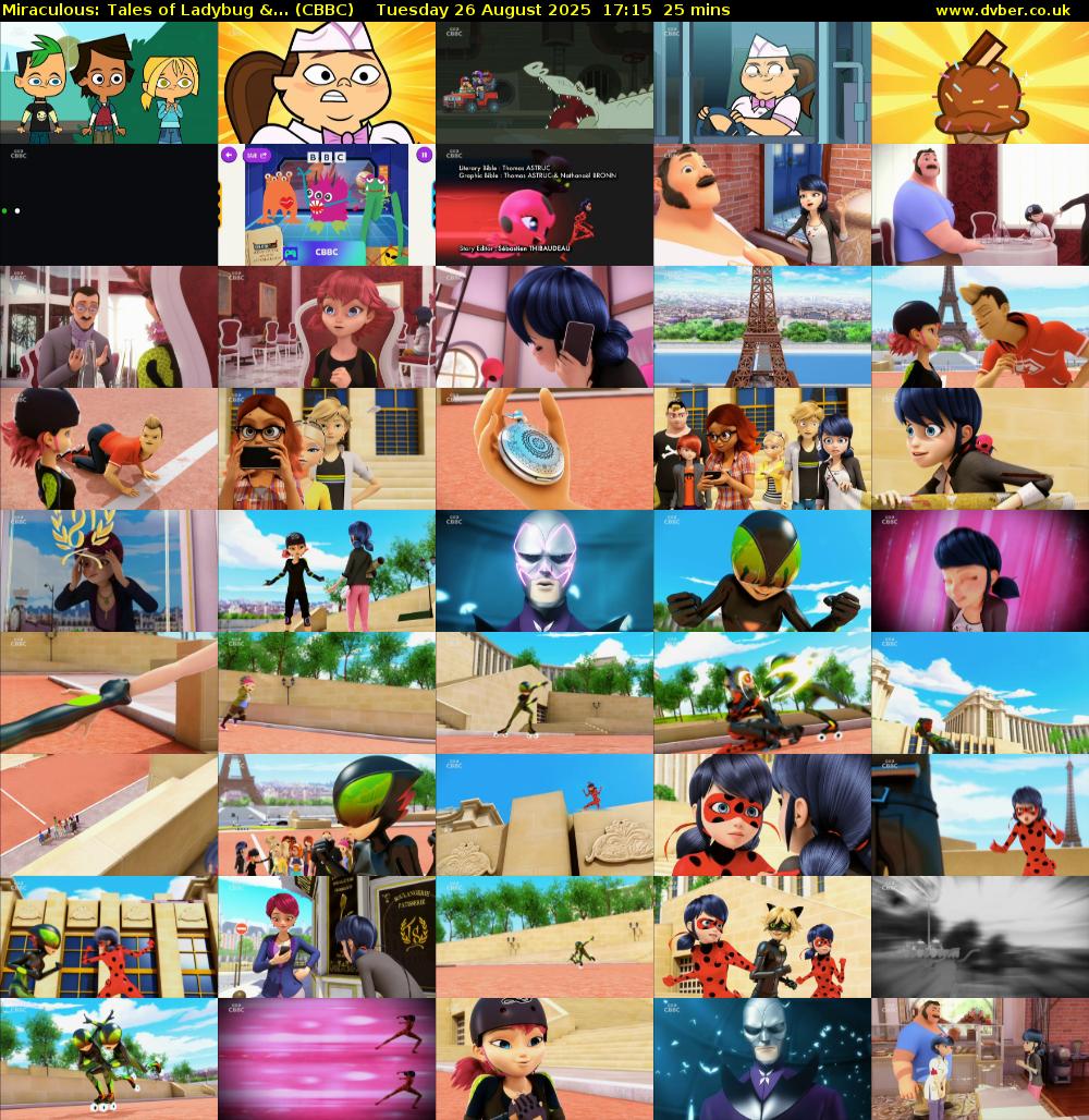 Miraculous: Tales of Ladybug &... (CBBC) Tuesday 26 August 2025 17:15 - 17:40