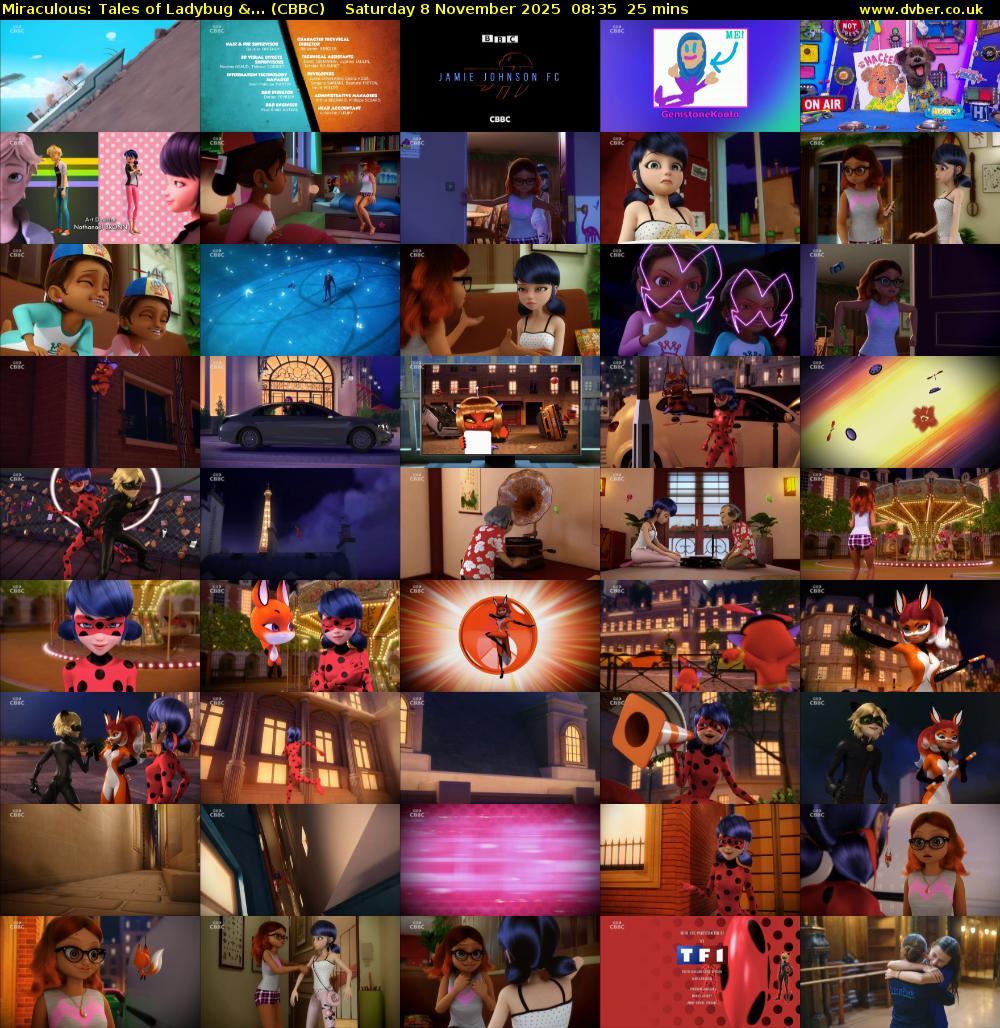 Miraculous: Tales of Ladybug &... (CBBC) Saturday 8 November 2025 08:35 - 09:00