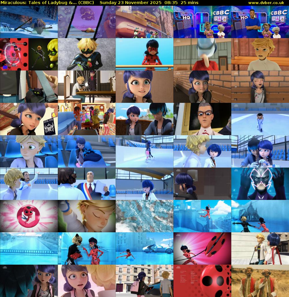Miraculous: Tales of Ladybug &... (CBBC) Sunday 23 November 2025 08:35 - 09:00