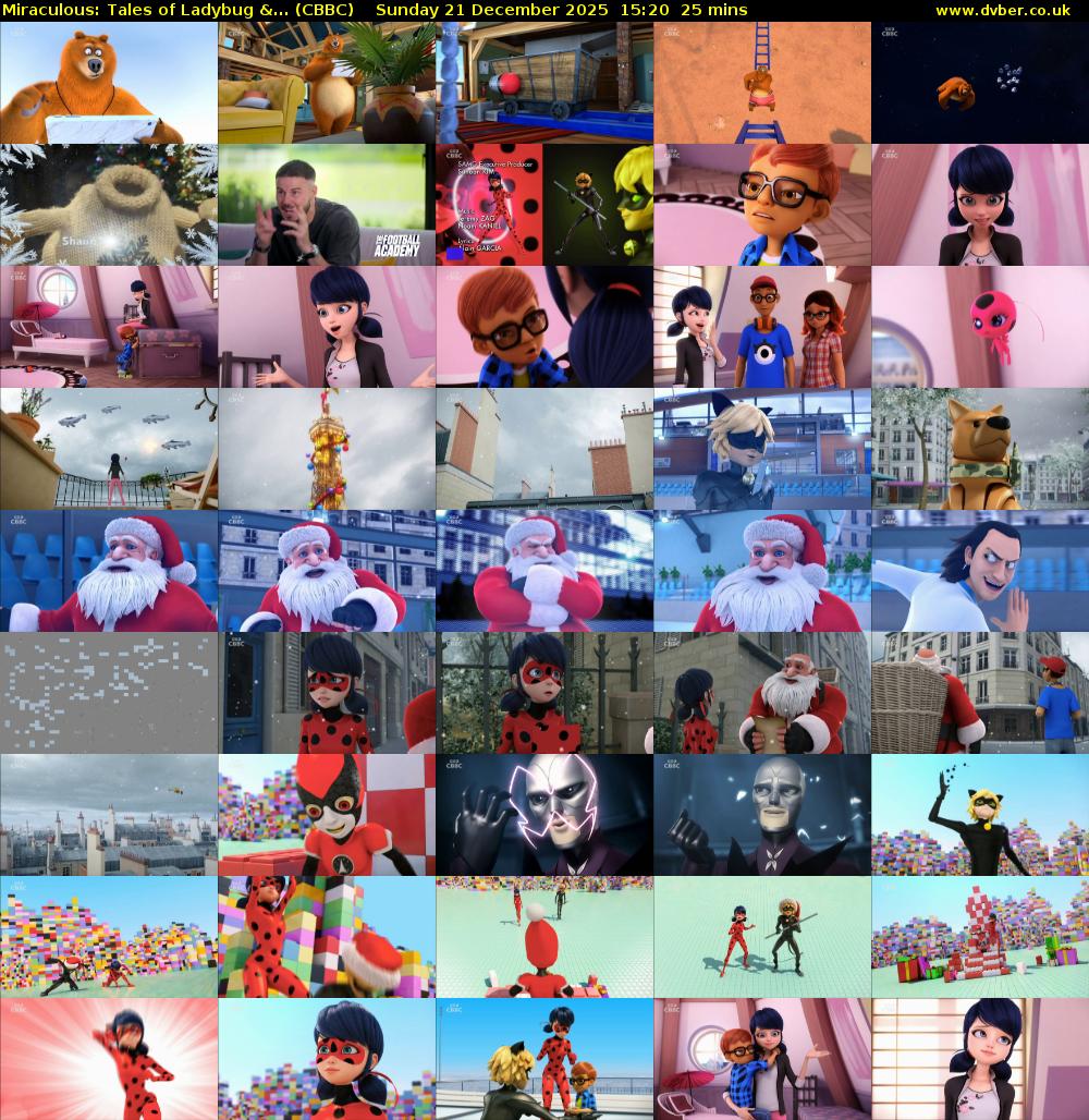 Miraculous: Tales of Ladybug &... (CBBC) Sunday 21 December 2025 15:20 - 15:45