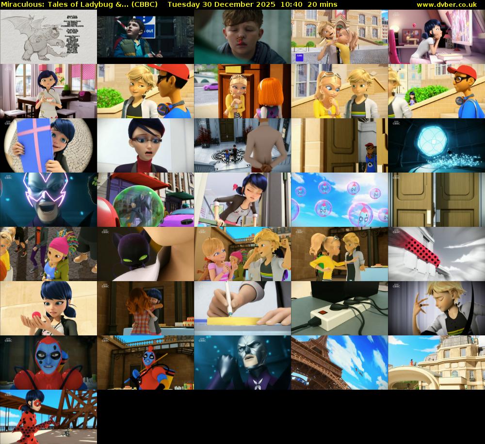 Miraculous: Tales of Ladybug &... (CBBC) Tuesday 30 December 2025 10:40 - 11:00