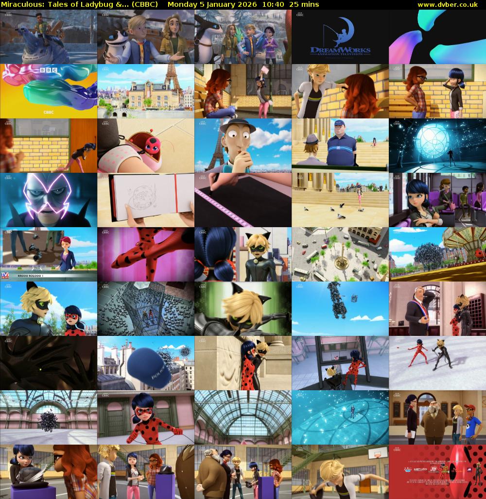 Miraculous: Tales of Ladybug &... (CBBC) Monday 5 January 2026 10:40 - 11:05