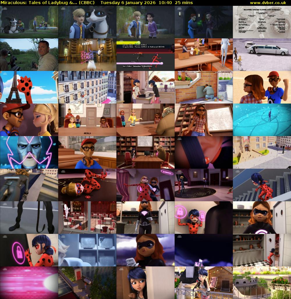 Miraculous: Tales of Ladybug &... (CBBC) Tuesday 6 January 2026 10:40 - 11:05