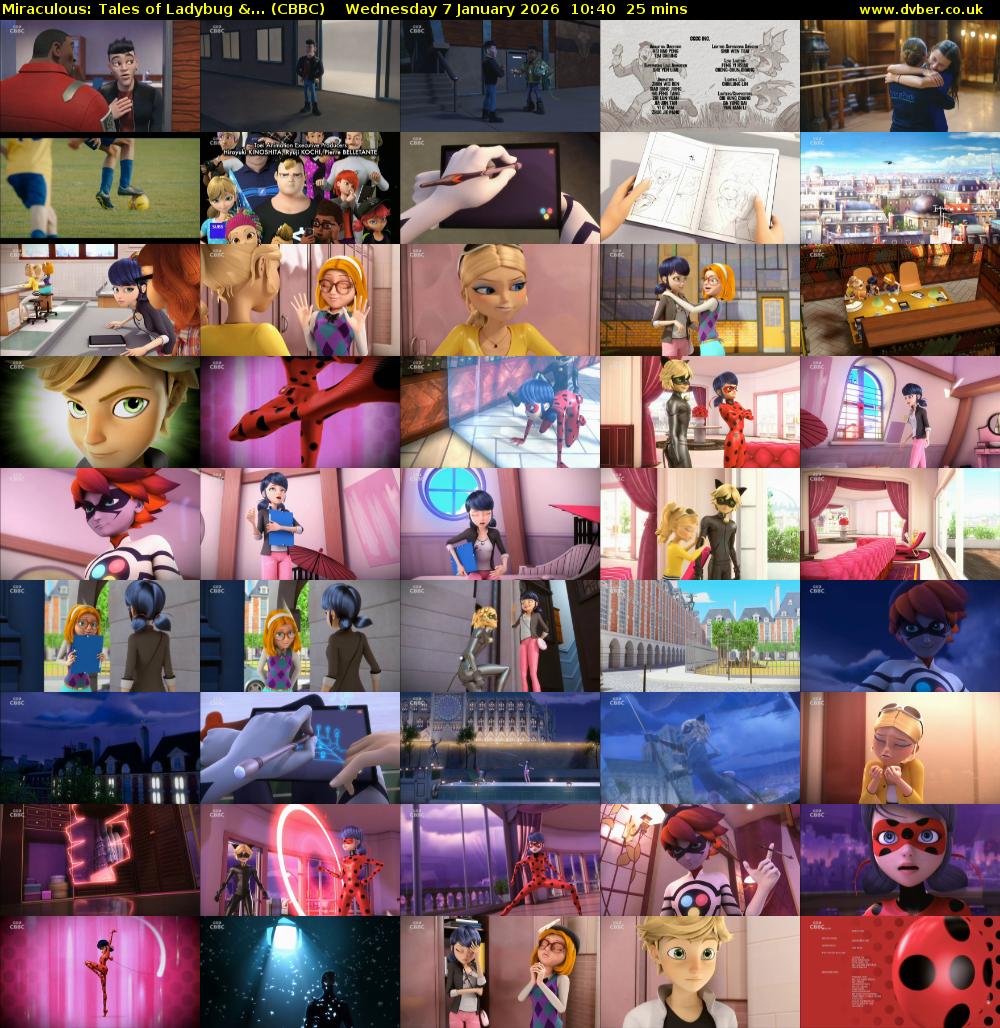 Miraculous: Tales of Ladybug &... (CBBC) Wednesday 7 January 2026 10:40 - 11:05