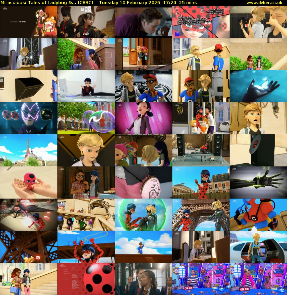Miraculous: Tales of Ladybug &... (CBBC) Tuesday 10 February 2026 17:20 - 17:45