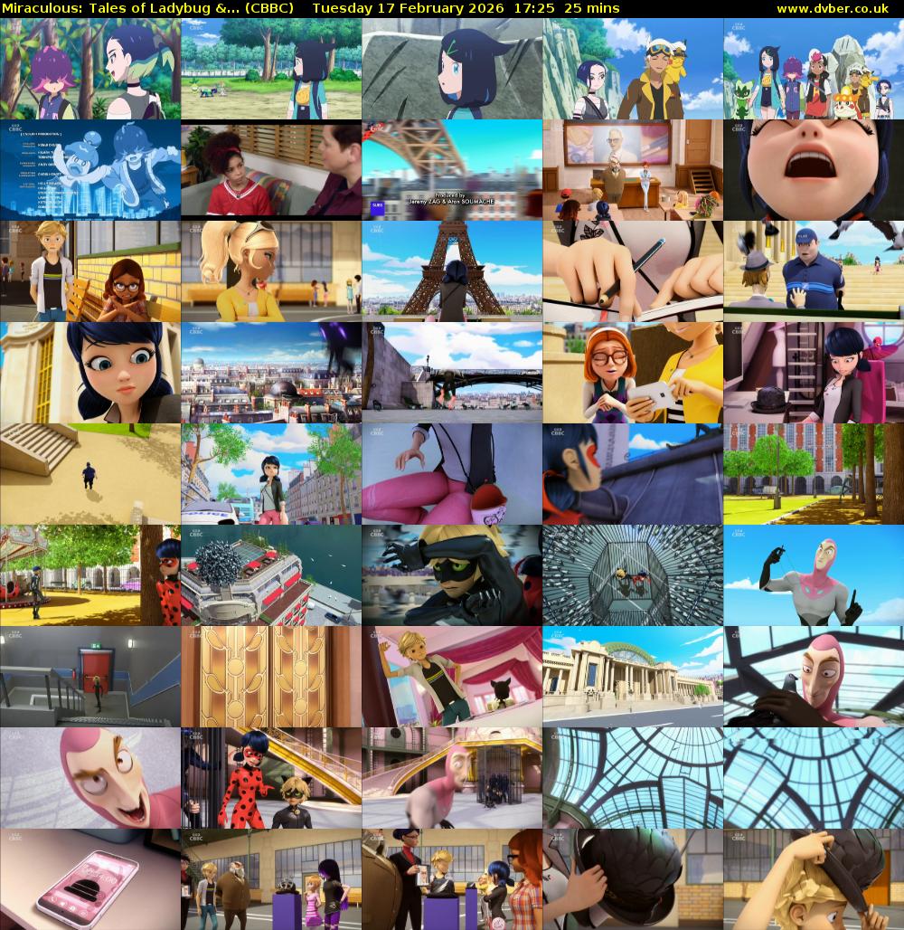 Miraculous: Tales of Ladybug &... (CBBC) Tuesday 17 February 2026 17:25 - 17:50